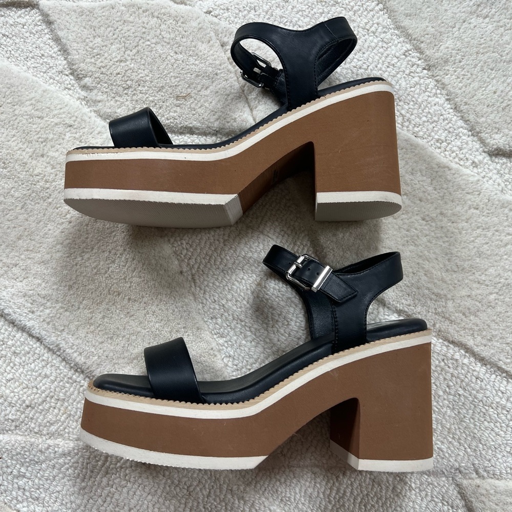 Dolce Vita Nelson Black and Brown Platform Sandals - Picture 8 of 11